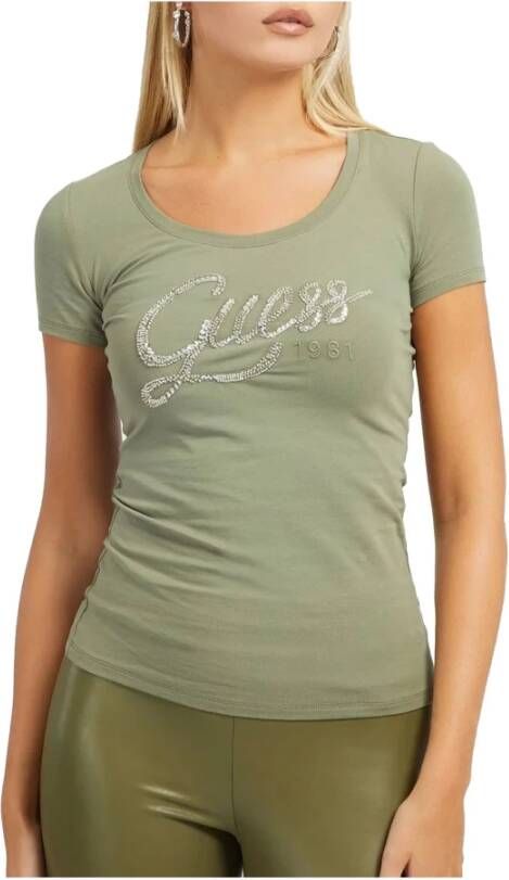 Guess T Shirt Met Logo Met Kraaltjes