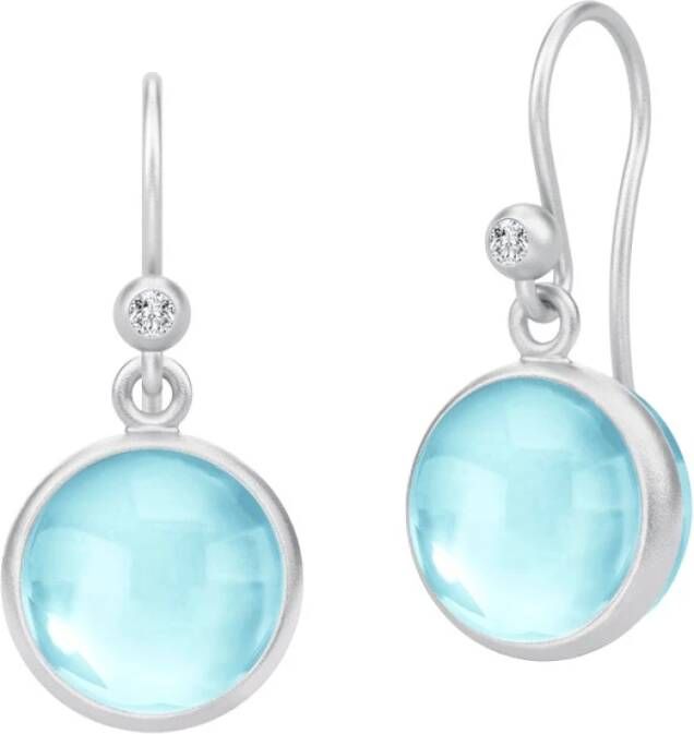 Julie Sandlau Prime Earrings Rhodium , Blauw, Dames