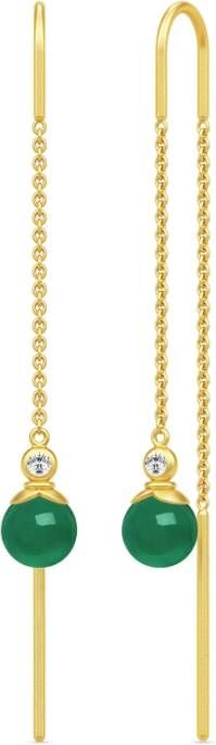 Julie Sandlau Berry Chain oorbellen Goud , Groen, Dames