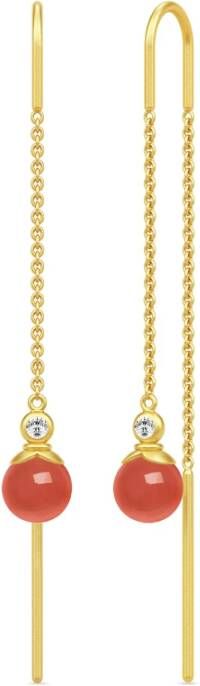 Julie Sandlau Berry Chain oorbellen Goud , Oranje, Dames