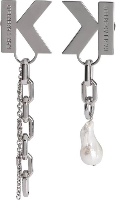 Karl Lagerfeld oorbellen k/metaal , Grijs, Dames