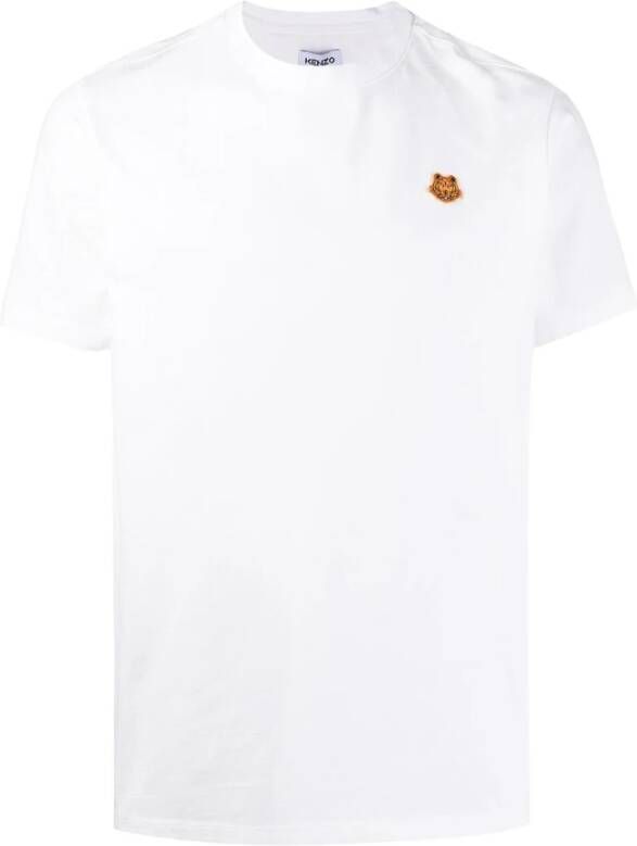 Kenzo Embroidered Tiger Motif T shirt , Wit, Heren