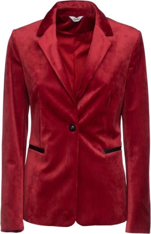 Liu Jo Slim Fit Velvet Blazer , Rood, Dames