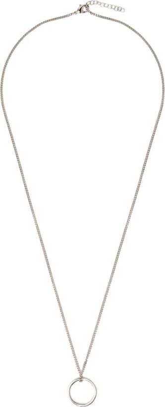 MM6 Maison Margiela Logo ring hanger ketting , Grijs, Dames