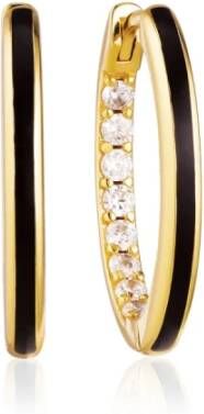 Sif Jakobs Oorbellen ora email grande , Zwart, Dames