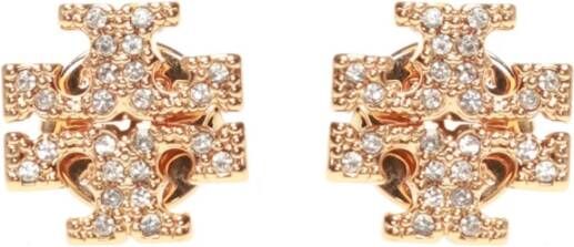 TORY BURCH Rosegold oorbellen met logo , Roze, Dames