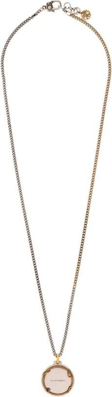 alexander mcqueen Snake Medall ketting , Grijs, Heren
