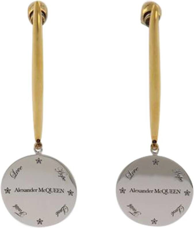 alexander mcqueen BR medaille oorbellen , Geel, Dames