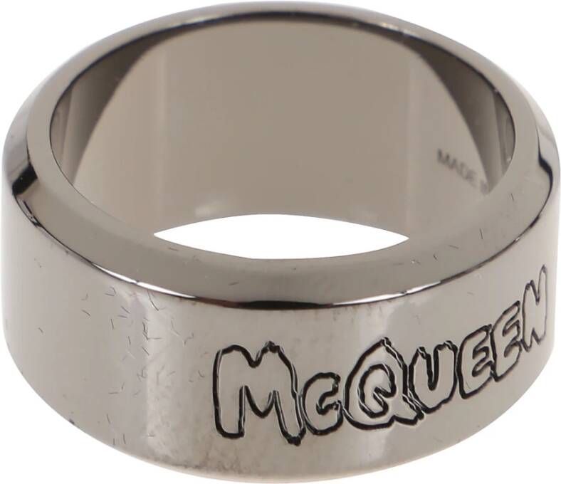 alexander mcqueen Graffiti Ring , Grijs, Heren