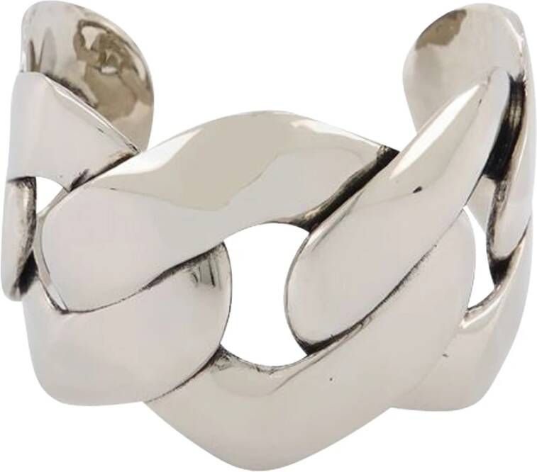 alexander mcqueen Kettingbeurtoorring in zilver gecoate br , Grijs, Dames