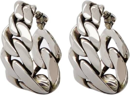 alexander mcqueen Kettingoorbellen in zilvergecoat messing , Grijs, Dames