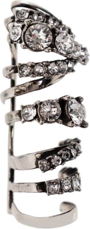 alexander mcqueen Oormanchet met Swarovski kristallen , Grijs, Dames