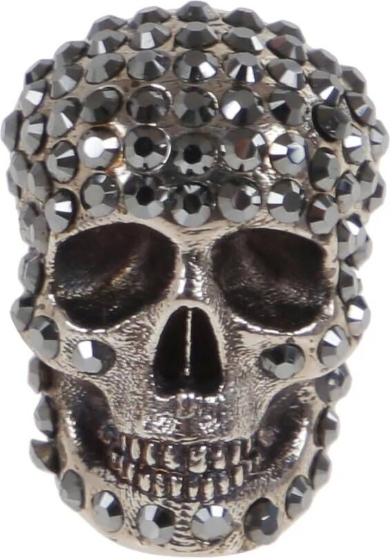 alexander mcqueen Pave Skull Earrings , Grijs, Dames