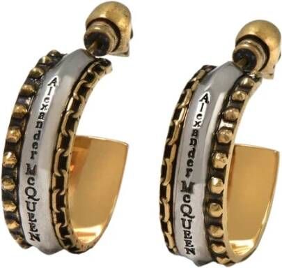 alexander mcqueen Punk Mini Hoops in goud en zilver BR , Grijs, Dames