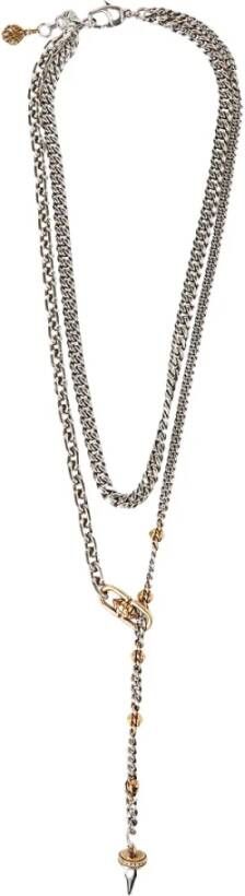 alexander mcqueen Punk Stud ketting , Grijs, Dames
