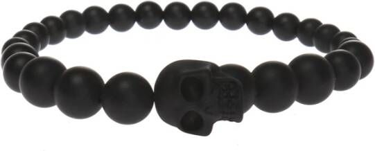 alexander mcqueen Schedelmotief armband , Zwart, Heren