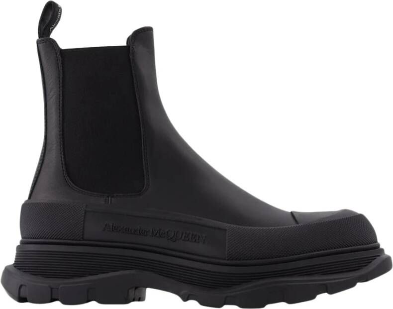 alexander mcqueen Tread lick laarzen in leer , Zwart, Heren