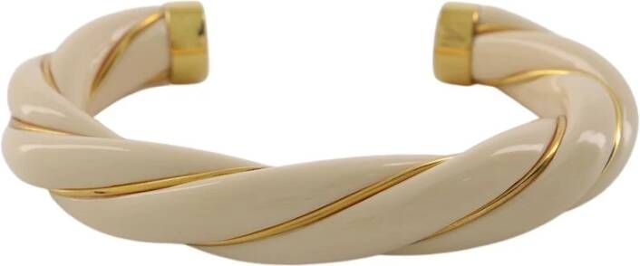 Aur&#xE9;lie Bidermann Diana resin and gold plated twisted bangle bracelet