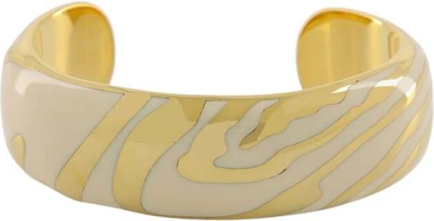 Aurélie Bidermann Liwa manchet in witte hars/goud verguld , Wit, Dames