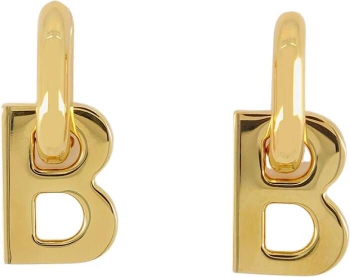 Balenciaga Logo oorbellen , Geel, Dames
