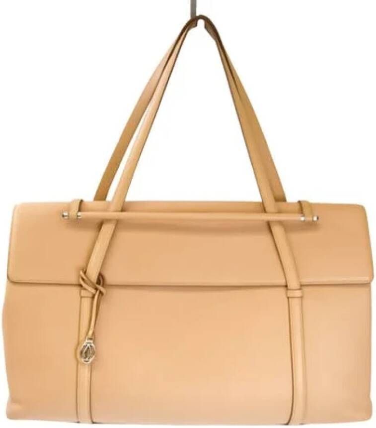 Cartier Vintage Pre owned Leather totes , Beige, Dames