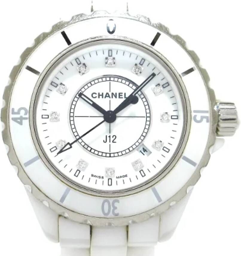Chanel Vintage Pre owned Fabric watches , Wit, Dames