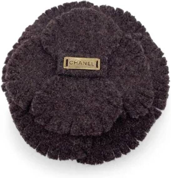 Chanel Vintage Pre owned Wool brooches , Bruin, Dames
