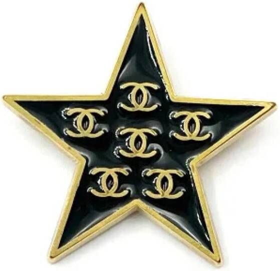 Chanel Vintage Tweedehands broche , Zwart, Dames