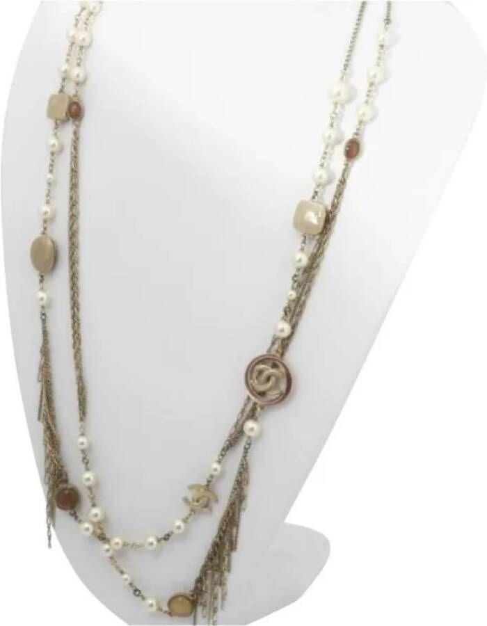 Chanel Vintage Vooraf in handen van het eigendom van metalen Chanel Jwelry , Geel, Dames