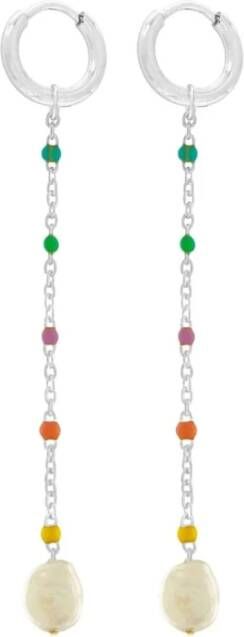 Dansk Copenhagen Vreugde waterdichte parelketting oorbel zilver , Grijs, Dames