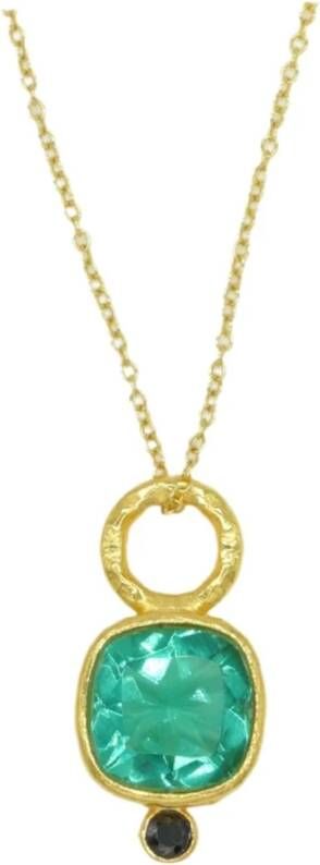 Dinari Jewels Charme hanger ketting , Groen, Dames