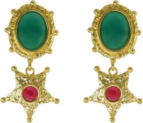 Dinari Jewels Dolly Star oorbellen , Groen, Dames