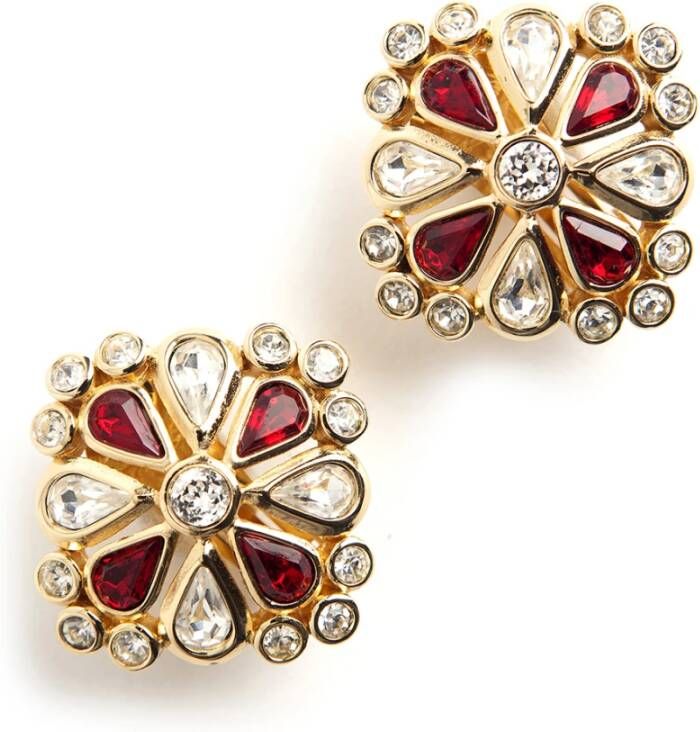 Dior Vintage Voldoende clip op oorbellen , Rood, Dames