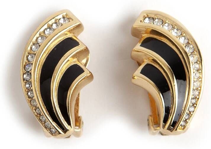 Dior Vintage Voldoende golfoorbellen , Bruin, Dames