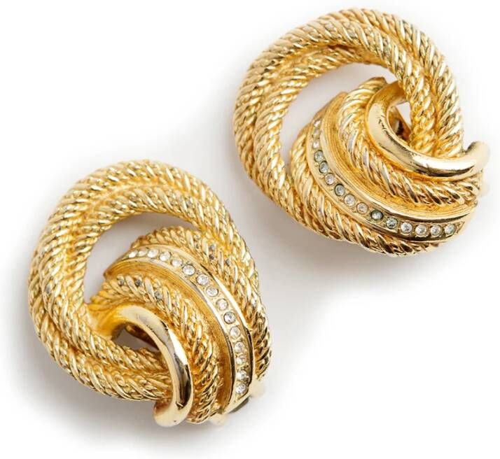 Dior Vintage Voldoende knoopclip aan , Bruin, Dames