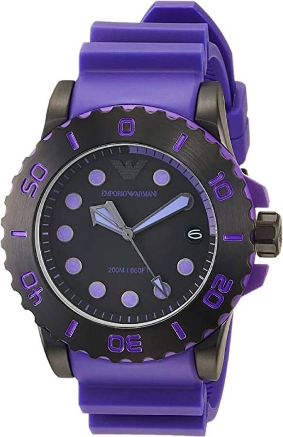 Emporio Armani Horloge , Paars, Heren