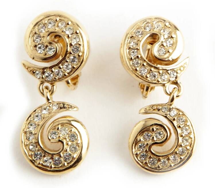 Swirl Chrystal oorbellen Givenchy Pre owned, Bruin, Dames
