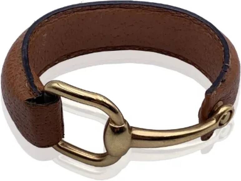 Gucci Vintage Pre owned Leather bracelets , Bruin, Dames