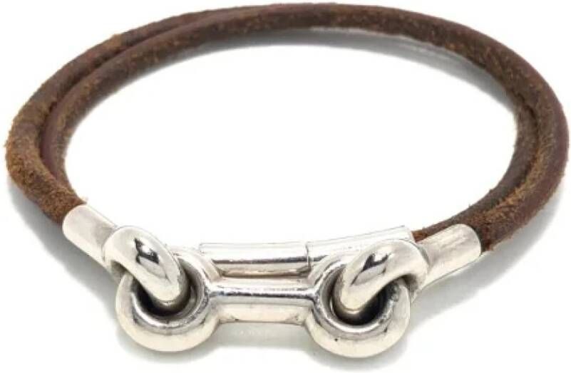 Hermès Vintage Pre owned Leather bracelets , Bruin, Dames
