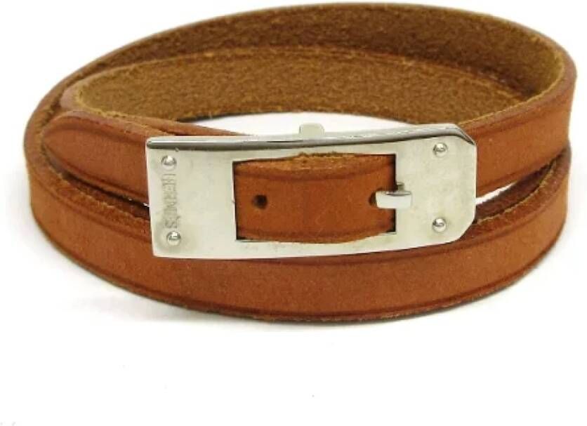 Hermès Vintage Pre owned Leather bracelets , Bruin, Dames