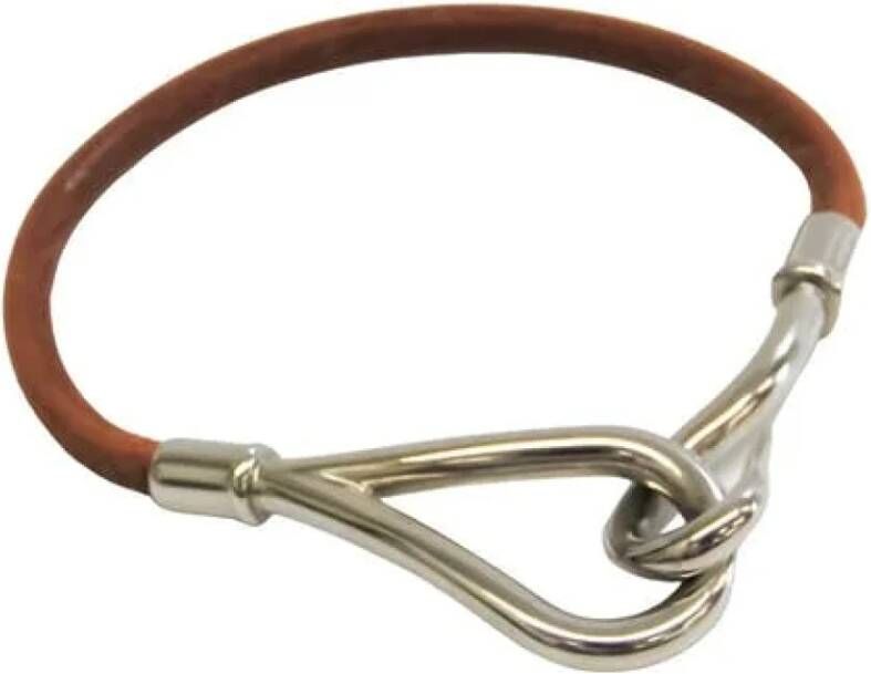 Hermès Vintage Pre owned Leather bracelets , Bruin, Dames