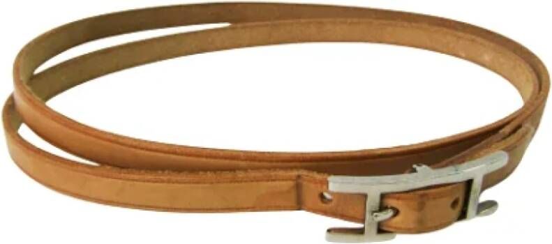 Hermès Vintage Pre owned Leather bracelets , Bruin, Dames