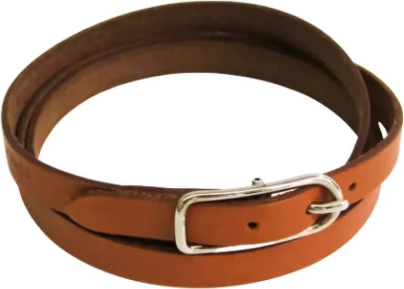 Hermès Vintage Pre owned Leather bracelets , Bruin, Unisex