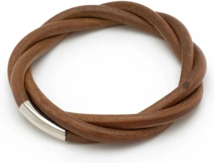 Hermès Vintage Pre owned Leather bracelets , Bruin, Unisex