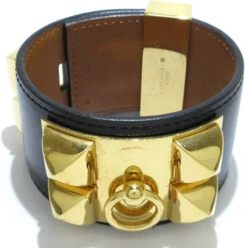 Hermès Vintage Pre owned Leather bracelets , Zwart, Unisex