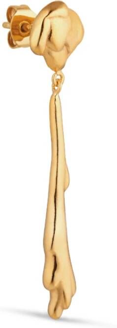 Jane Kønig Drippy oorring met druppel hanger, vergulde sterling zilver enkele oorbel , Geel, Dames