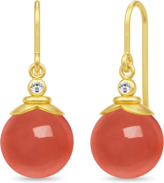 Julie Sandlau Berry oorbellen goud , Oranje, Dames