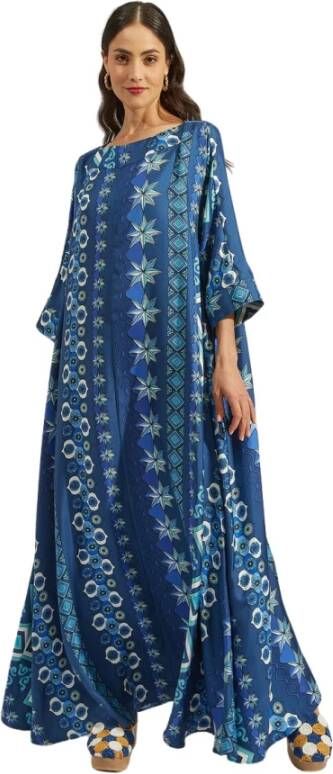 La DoubleJ Muumuu Dress Round Neck , Blauw, Dames