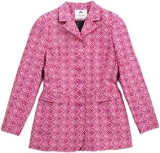 Marine Serre Jacket Blazer Gedrukt Jacquard Moon Dimant Pink Grootte 36Fr, kleur roos , Roze, Dames