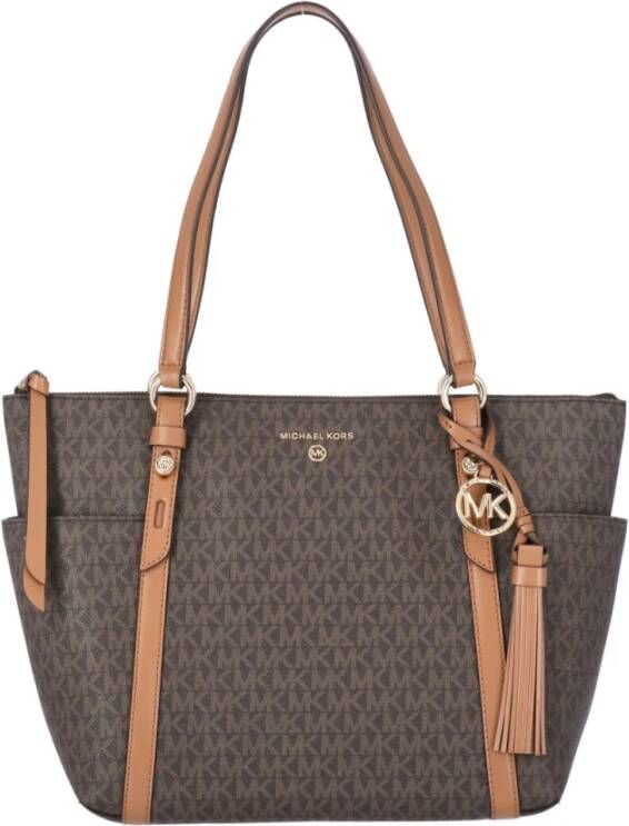 Michael Kors Voyager Medium Logo Tote Bag , Bruin, Dames